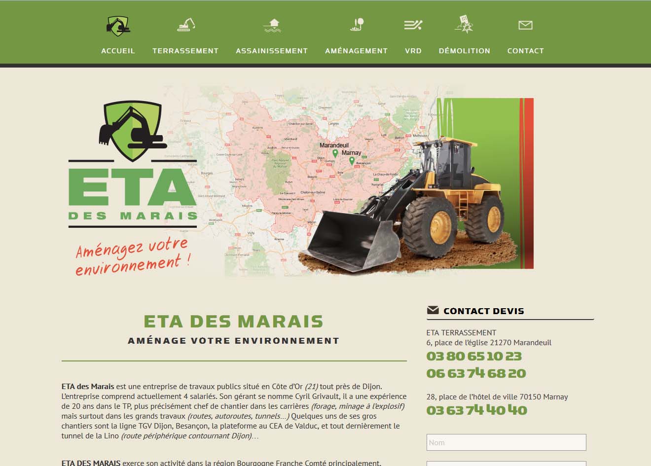 Création site internet ETA des Marais