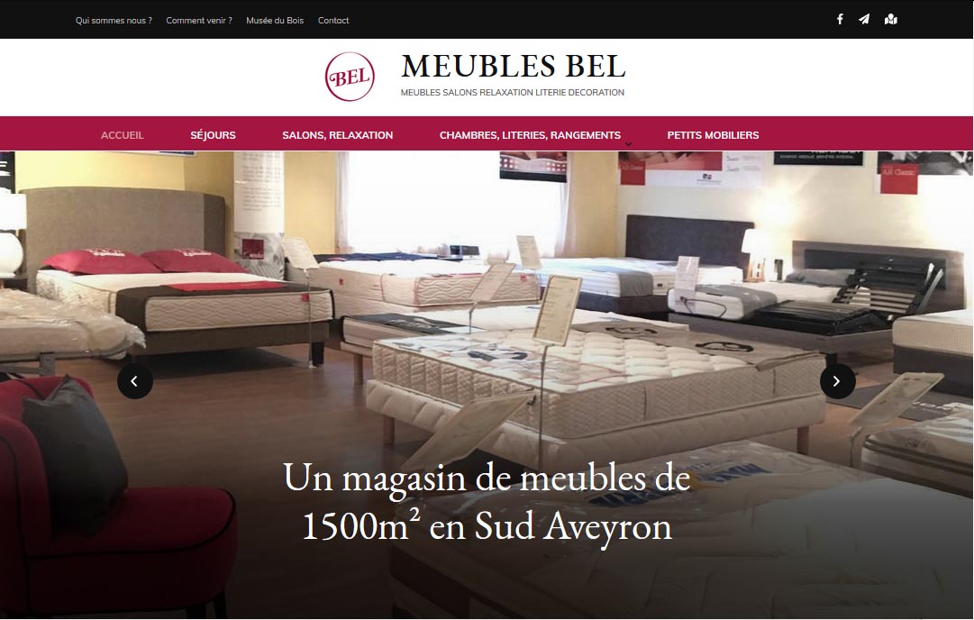 Création du site internet du magasin Meubles Bel