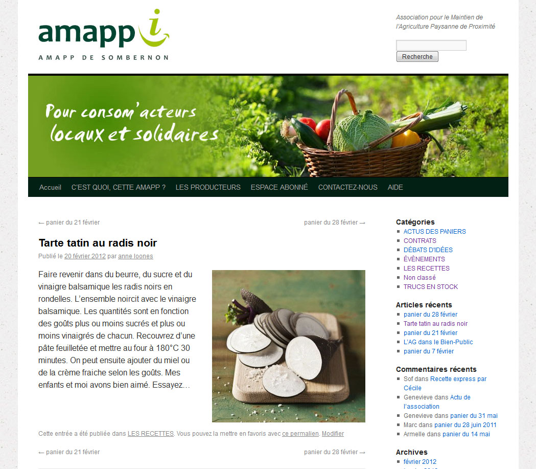 Blog Amap de Sombernon en Côte d’Or