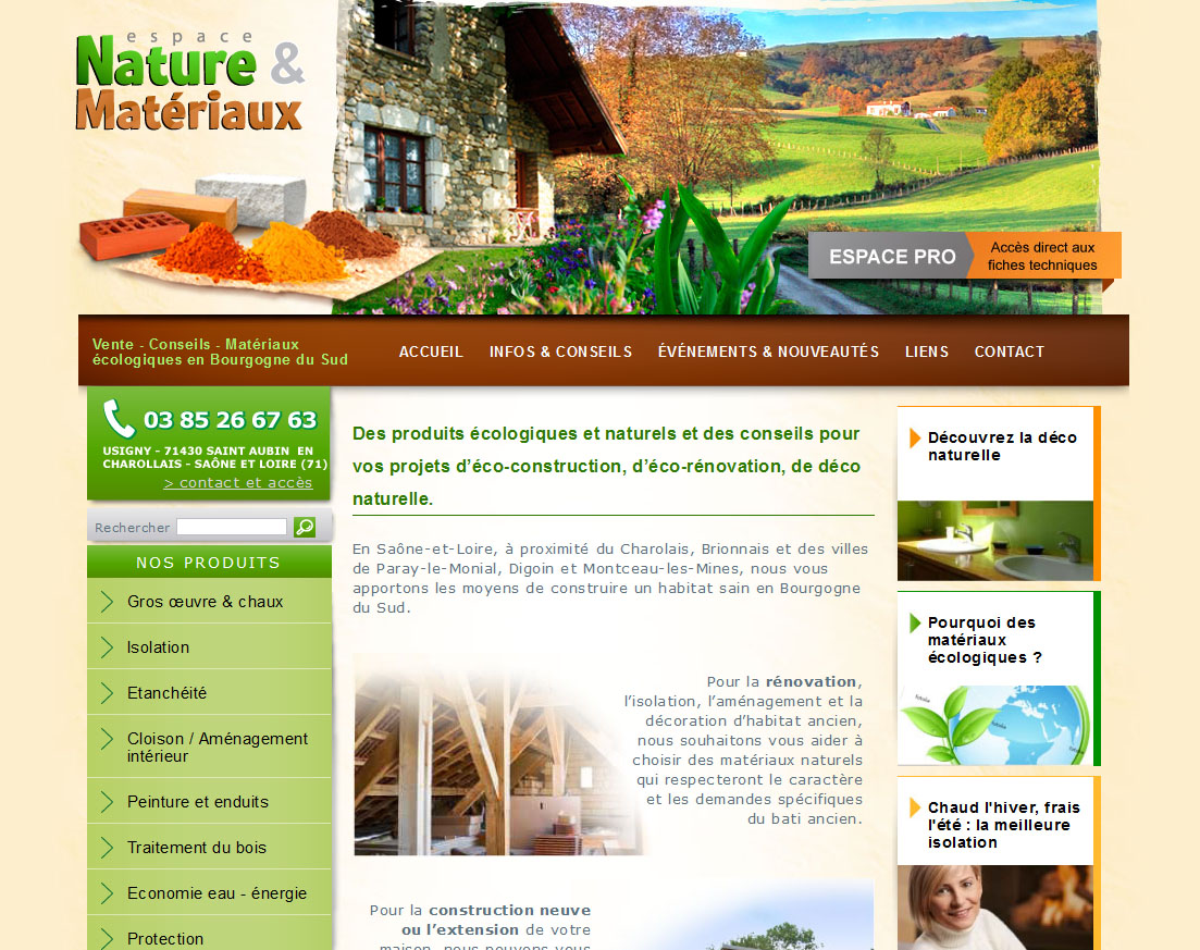 Site internet Nature et matériaux