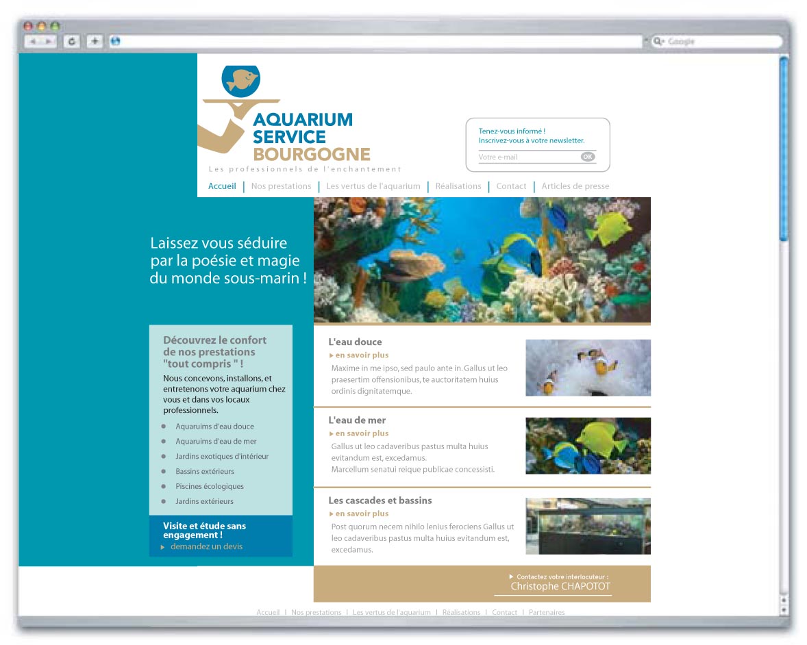 Création du site internet pour Aquarium Service