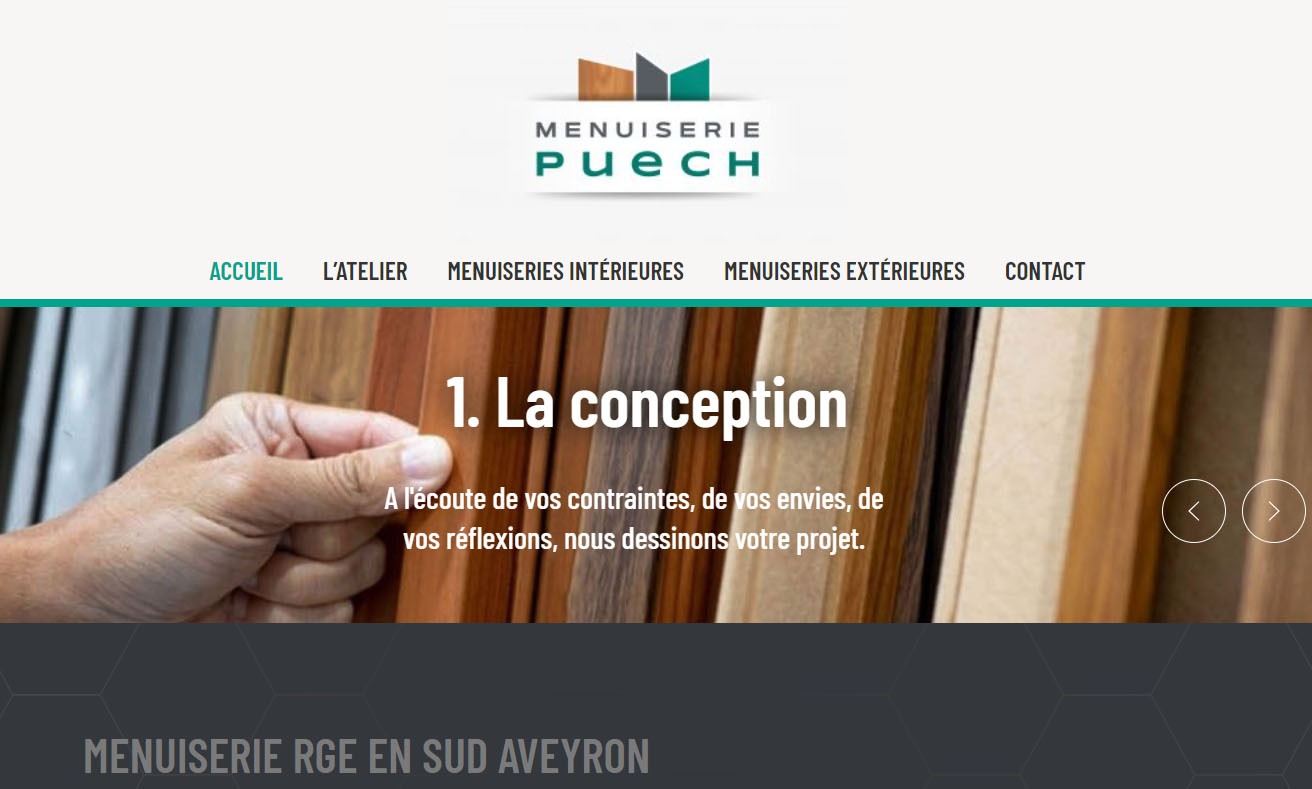 Création site internet menuiserie Jérôme Puech